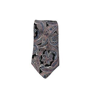 Mallory & Church London Vintage Black Pink‎ Blue Paisley Silk Men’s Neck Tie
